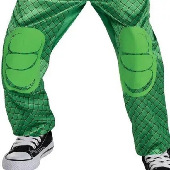 PJ Masks Gekko Deluxe Child Costume Small 4-6  Green Scaled Jumpsuit,Tail & Mask - Picture 2 of 4